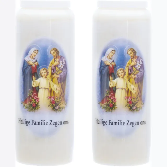 Enlightening Candles Grafkaars - 2x stuks - wit - 6 x 18 cm - 9 dagen - Noveenkaars - Gedenkkaars - Graflicht