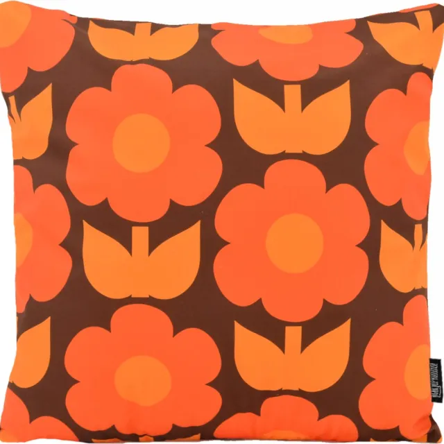 Gek op Kussens! Retro Style #6 Kussenhoes | Katoen / Polyester | 45 x 45 cm Bruin Oranje