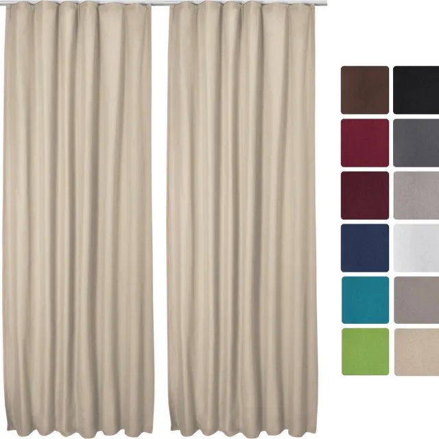 Beautissu Amelie TK - Set van 2 Isolerende Gordijnen met Plooiband - Thermische Gordijnen Kant en Klaar Verduisterend - 140x245cm - Creme - Koude Bescherming & Warmte Isolerend