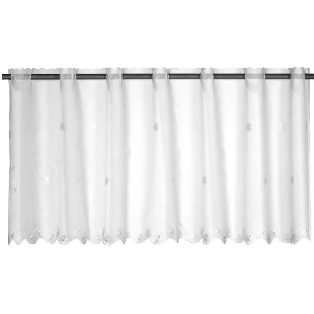 Elbersdrucke Bistro Gordijn Sun Valley 48x150 cm wit transparant Weiß