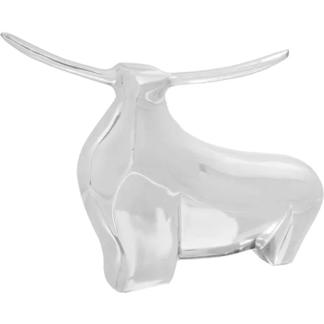 vidaXL Stierensculptuur Zilver 37 x 44 x 17 cm Aluminium