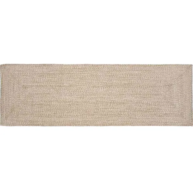 vidaXL Gebied Tapijt Natuurlijk en Wit 80 x 200 cm Jute Bruin