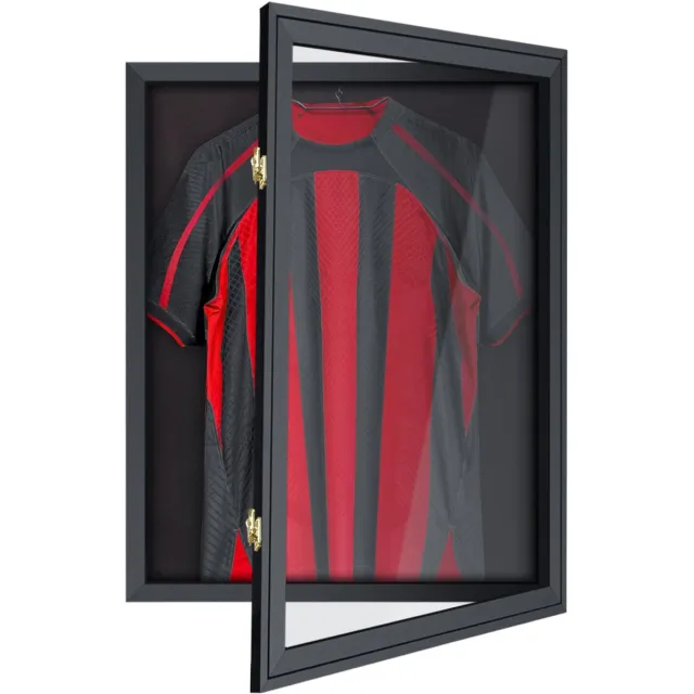 Visalo Wissellijst Voetbalshirt - Voetbalshirt Inlijsten - 70 x 90 cm - Zwart - Diepe Fotolijst
