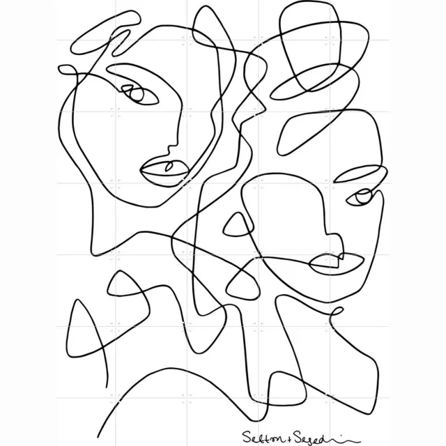 IXXI The Blossoming, Sefton & Segedin - 100 x 140 cm - Grote wanddecoratie en posters - Line art, Grafisch Ontwerp, Illustraties, Minimalisme Zwart en wit / Wit / Zwart