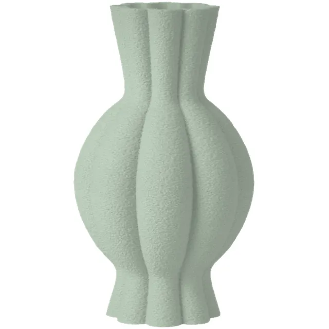 Layvo GALEN Vaas - Salie - D15 x H25 cm - droogbloemen vaas - organische vaas - gerecycled plastic