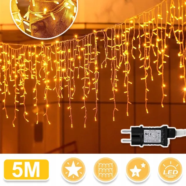 JIMUYU LED Lichtsnoer 5 Meter Met Timer En 8 Modi – IP44 Buitenverlichting En Warm Wit – Aaneenschakelbaar En Veilig 31V – Kerstdecoratie Voor Tuin, Terras En Balkon