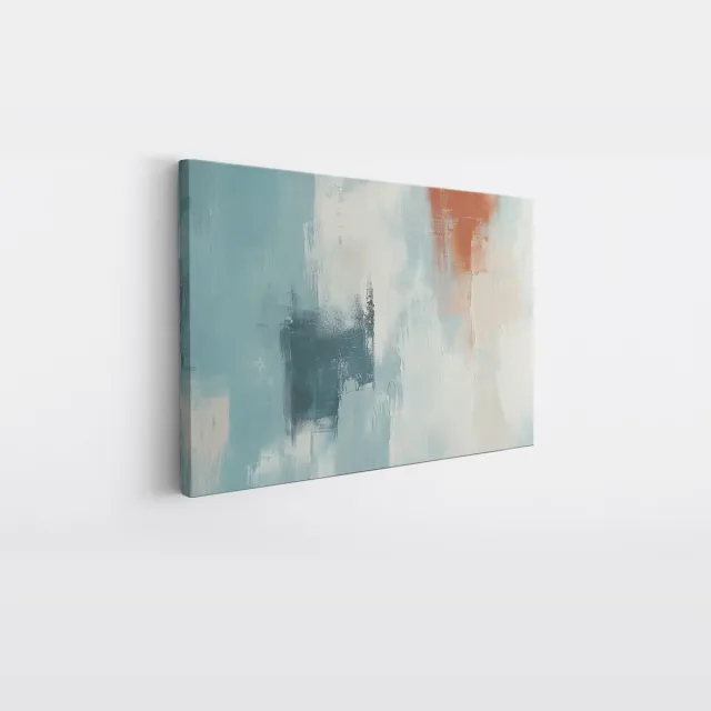 Saammp Canvas Schilderij - Minimalisitsche vegen - Abstract kunstwerk - 40x30 - Foto op canvas - Wanddecoratie - Muurdecoratie Woonkamer - Slaapkamer decoratie - Canvas Print Multicolor