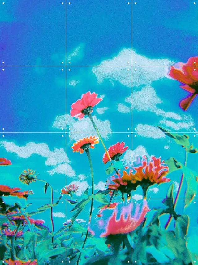 IXXI Take a Breath, Amber Lauder - 60 x 80 cm - Grote wanddecoratie en posters - Gemengde Technieken, Gang, Wilde Bloemen Blauw