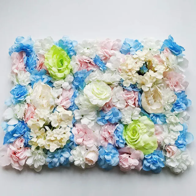 JMKA flowerwall - bloemenwand - bloemenmuur- Kunstbloemen- bloemen- kunstbloemen voor binnen- kunstplant- Nepbloemen- boeket BLAUW/ WIT