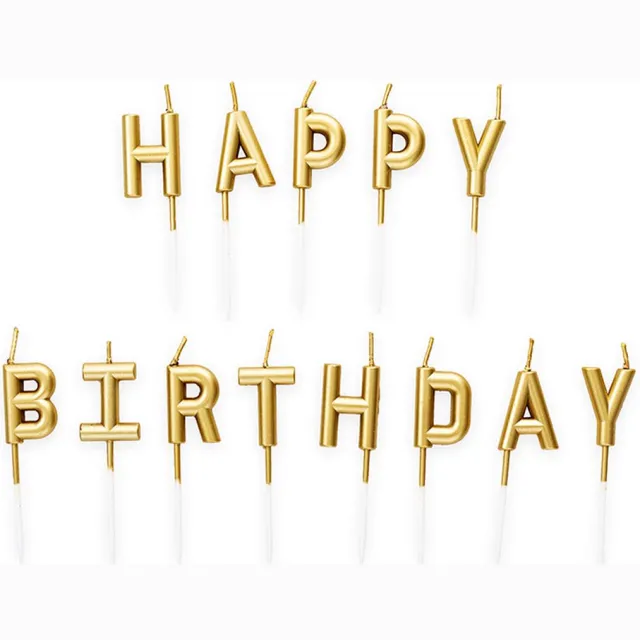 We Fiesta Wefiesta - Candle set 'Happy Birthday goud