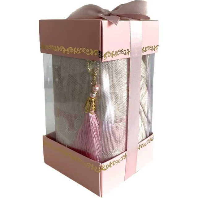 mirac Geschenkset Roze met gebedskleed en Parel Tasbih