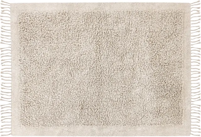 Beliani BITLIS - Vloerkleed - Lichtbeige - 140 x 200 cm - Katoen