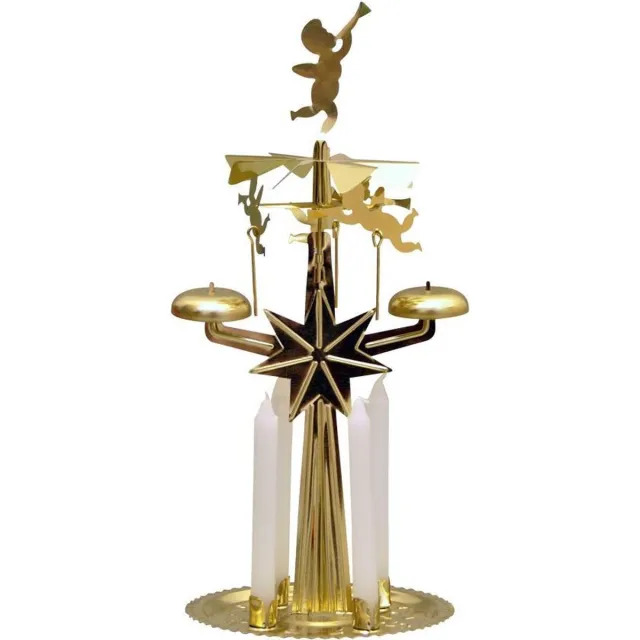 Angel Chimes Goud - Kerstmolen - inclusief 4 kaarsjes - Kerst Engeltjes - Originele Zweedse Angel Chimes