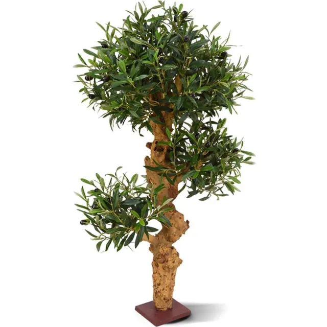 Maxifleur Olijf Bonsai kunstboom op voet 90cm Groen
