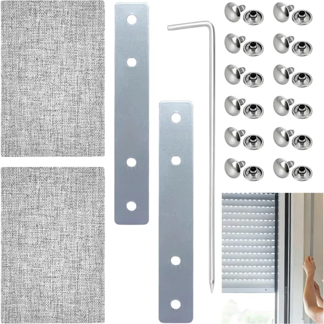 PZCC Rolgordijnklem - Rolgordijn Accessoires - Reparatieset - Voor Rolgordijn Band 20–23 mm - Voor Andere Dakramen - Bandverbinder met RVS Platen en Klinknagels, Zonder Rolgordijnband