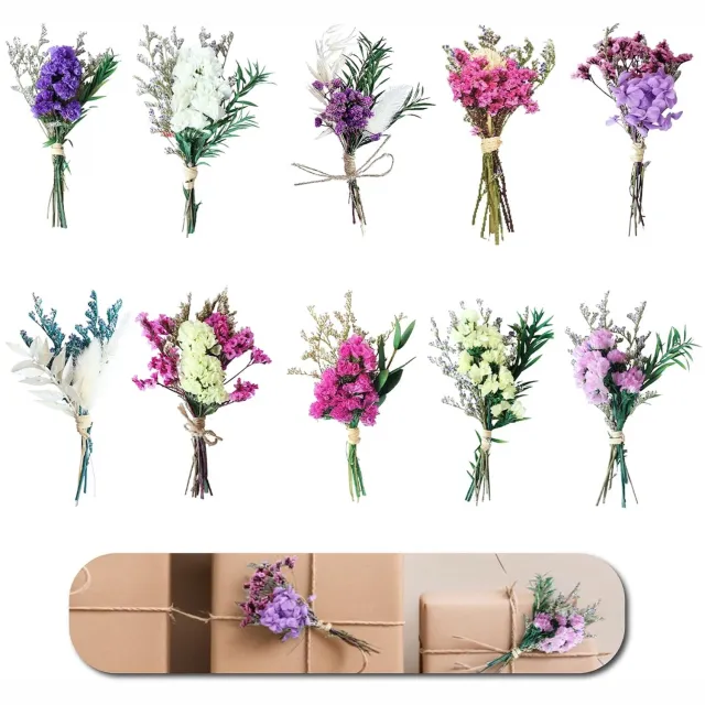 Famanu Mini droogbloemen boeket voor knutselen en decoratie 10 stuks