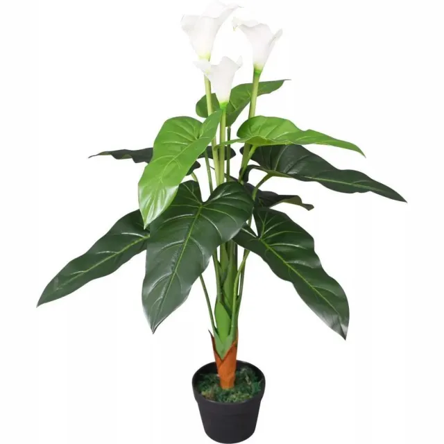 vidaXL Kunst - calla - lelie - plant - met - pot - 85 - cm - wit