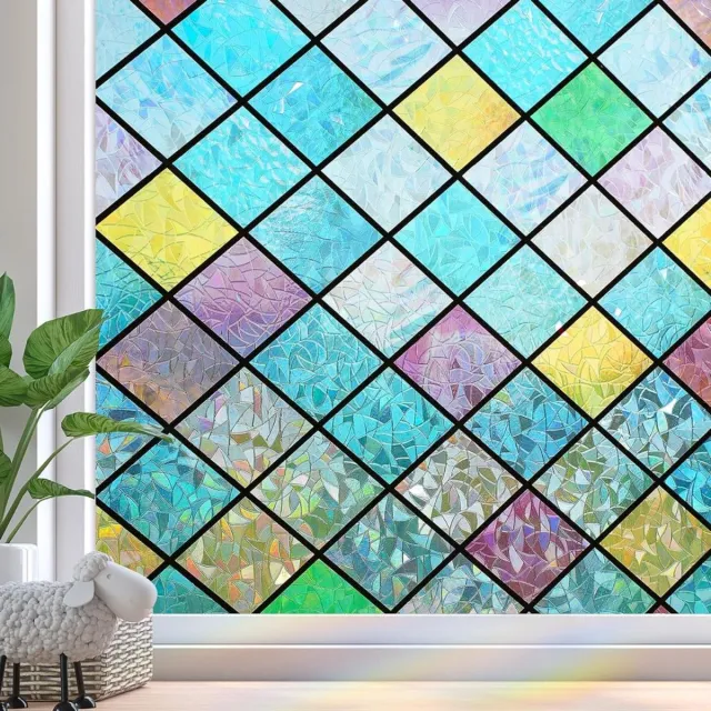 DailySupplies® Raamfolie Glas in Lood - Zelfklevend - Antieke Look - Multikleur