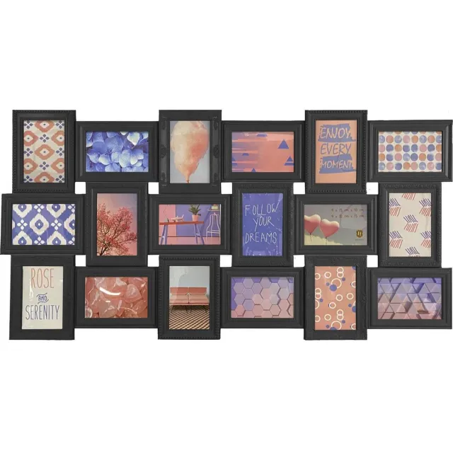 Henzo Fotolijst - Henzo - Trendy Gallery - Collagelijst voor 18 foto's - Fotomaat 10x15 cm - Zwart