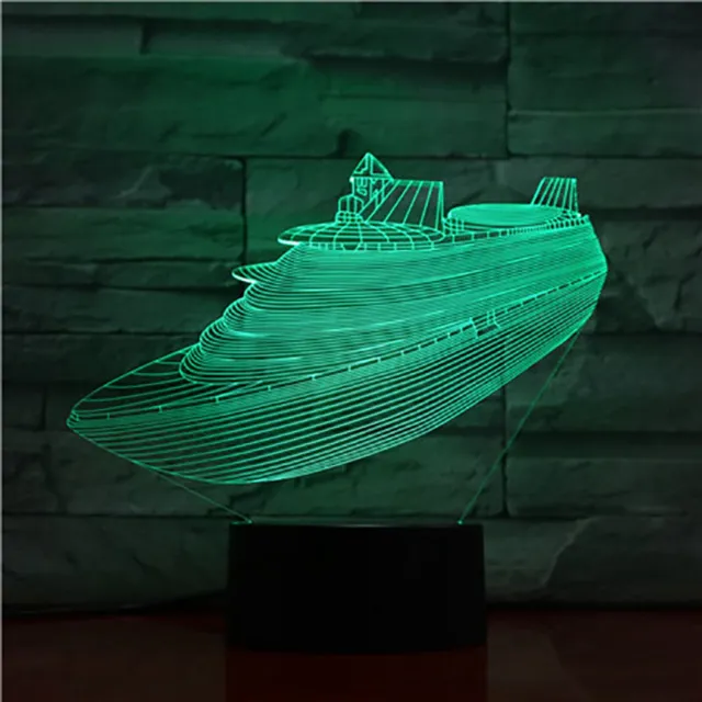 MC Living 3D Led Lamp Met Gravering - RGB 7 Kleuren - Cruise Schip