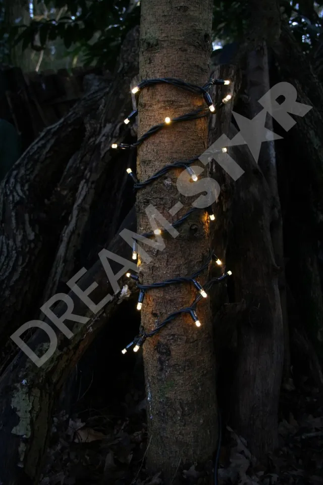 Silver winglinks light strings Boomverlichting - 5m - zwarte kabel - warmwit - koppelbare verlichting