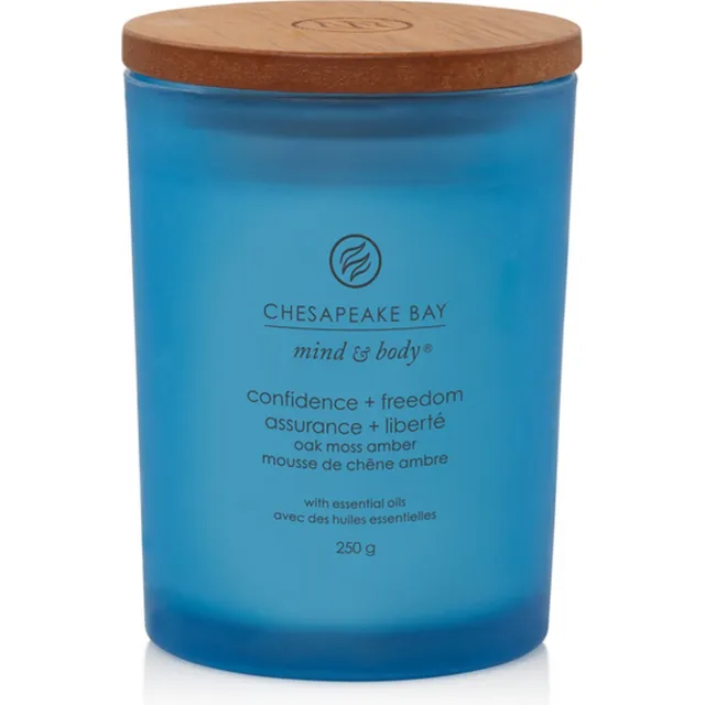 Chesapeake Bay Candle Chesapeake Bay Confidence & Freedom - Oak Moss Amber - Medium Geurkaars - 60 branduren Blauw