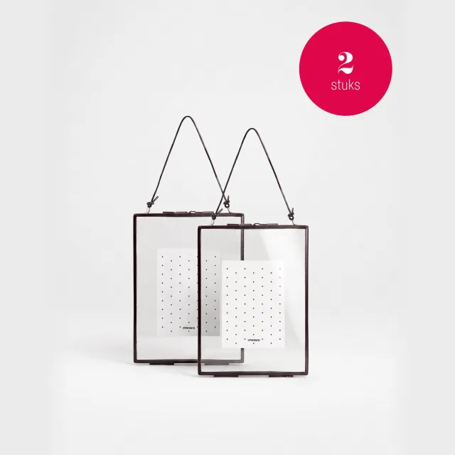 vtwonen Fotolijsten - Zwart - Set van 2 - Metaal - 14 x 19 cm