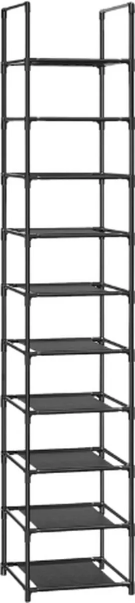 MAZAZU MIRA Home - Schoenenrek - Schoenenkast - Opbergrek - Schoenen - Zwart - 33x33x173