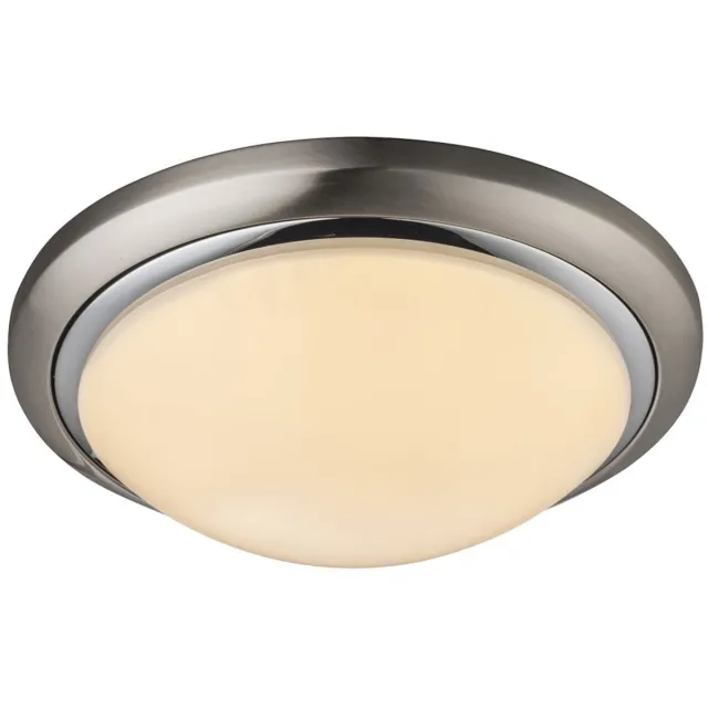 Globo LED 24 watt plafondlamp rond opaal verlichting spotlamp chroom Globo 41739-24 zilver