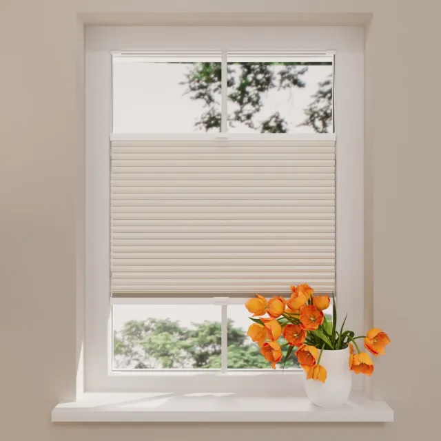 DTCH Plissegordijn Thermo - Verduisterend - 25 mm - Sand - 50 x 130