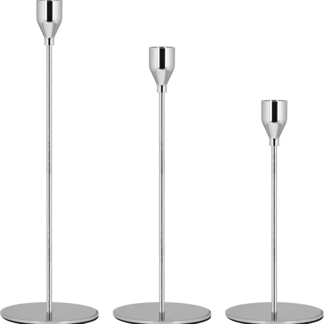 Luxe Kandelaar - Luxe Kaarshouder- Candle Holder – Kaarshouder – Kaarsenhouder – Woonkamer Accessoires Zilver