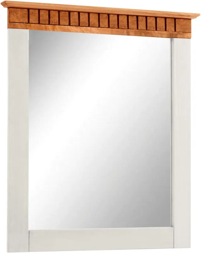 Notio Living Lisa Garderobespiegel met Massief Grenenhouten Frame - 60 x 70 cm - Wit Grenen