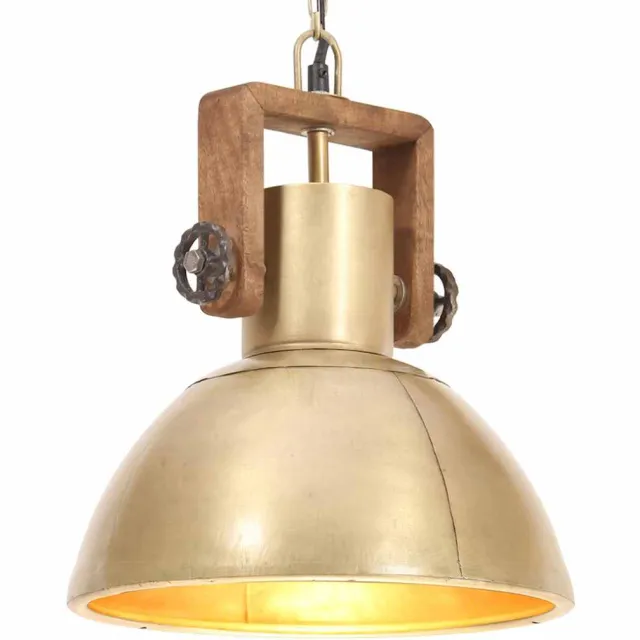 vidaXL Hanglamp industrieel rond 25 W E27 30 cm messingkleurig Meerkleurig