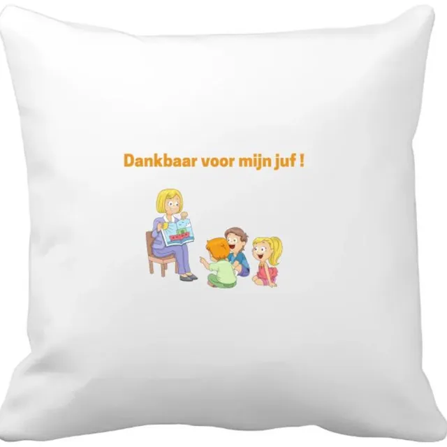 Akyol dankbaar voor mijn juf Kussen hoes - Juf - leraressen - verjaardag - cadeautje voor juf - juf artikelen - kado - geschenk - gift - verjaardagscadeau - juffendag - 40 bij 40 cm Multicolor
