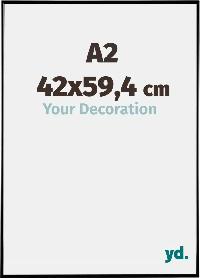 yd. Your Decoration - Fotolijst A2 42x59,4 cm - Kunststof - Zwart Hoogglans - Evry