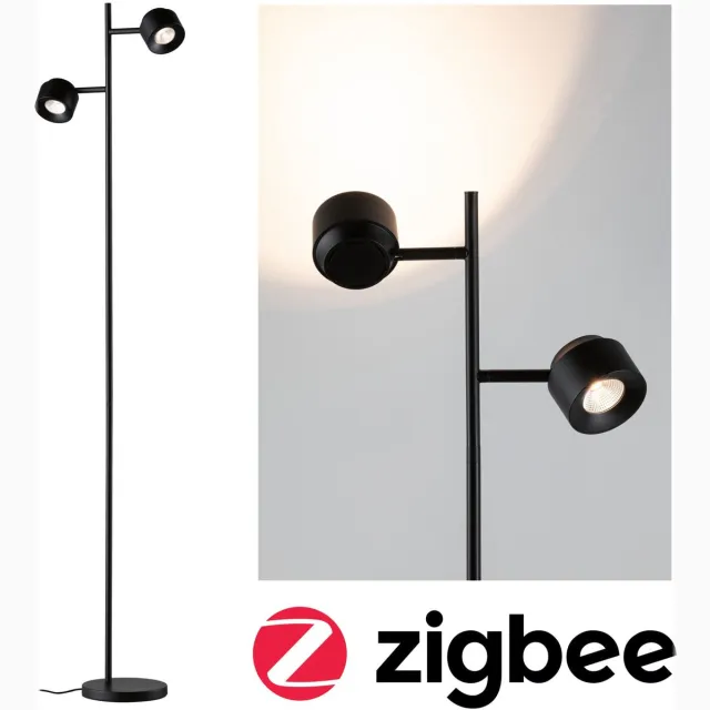 Paulmann Staande LED-lamp Smart Home Zigbee 3.0 Pane 2700K 2x300lm 2x3W Zwart
