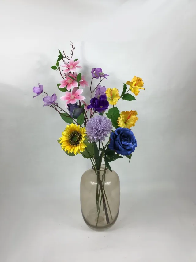 The Bloomistic Company The Bloomistic® – Zijden Boeket – 70-80 cm hoog – Kunstbloemen – moederdag cadeautje – moederdag – housewarming cadeau – decoratie – decoratie woonkamer Lavender Sunshine