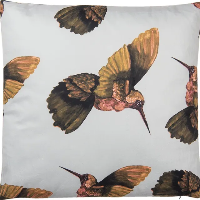 Clayre & Eef Sierkussen 45x45 cm Wit Beige Synthetisch Vogels
