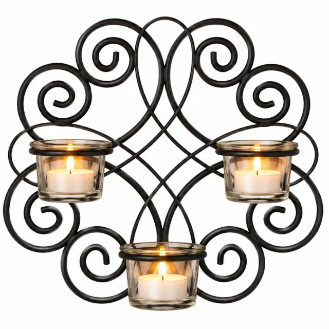 N3 Collecties Decoratieve Rond wandkandelaar Zwart