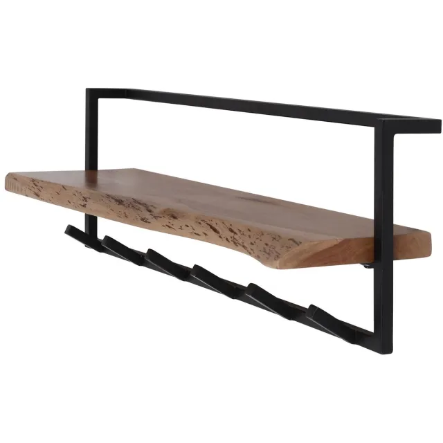 Giga Living Giga Meubel Kapstok Edge - Naturel Acaciahout - 6-Haken - 100x25x32cm