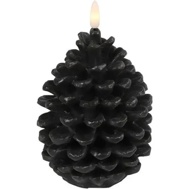 Countryfield Led Dennenappelkaars Black Large zwart
