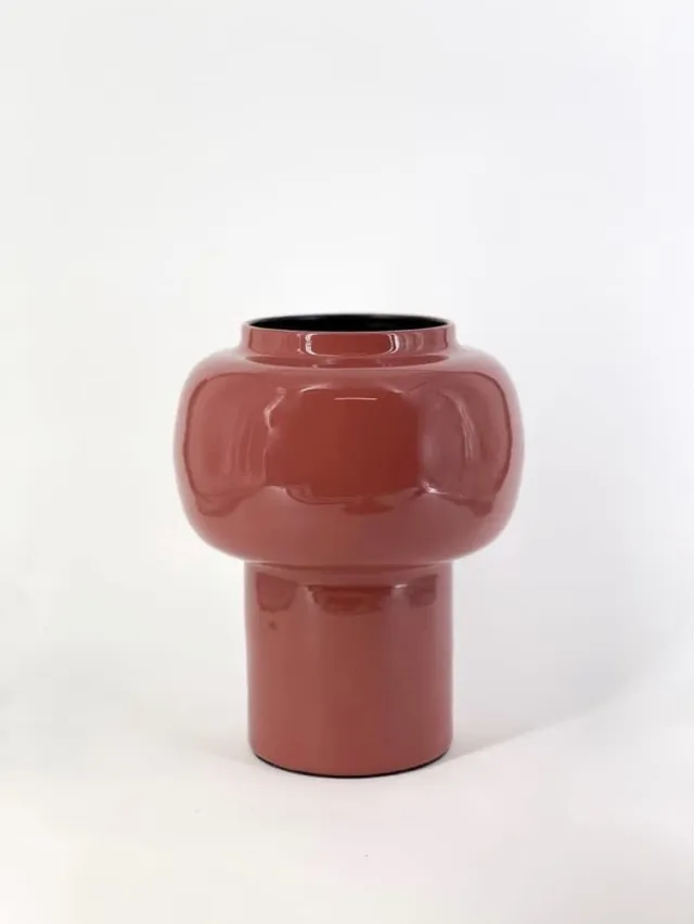 Dekocandle Vaas Enamel Stone-Red - Ø 20 x 24 cm - Metal