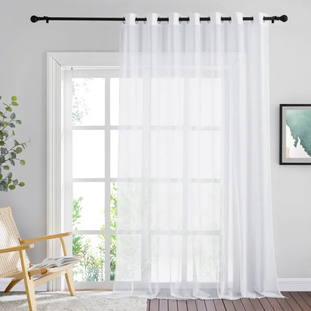 Unyqoos Stijlvolle witte transparante gordijnen met ringen voor een elegante woonruimte 274 x 254