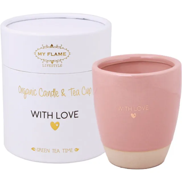 My Flame Sojakaars in Theekop - With Love - Cadeau - Moeder - Valentijn Roze