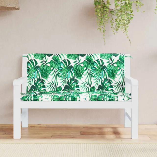 vidaXL Tuinbankkussens 2 st bladpatroon 120x50x7 cm oxford stof Groen
