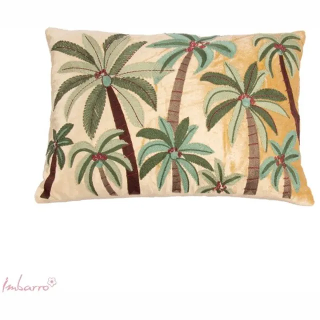 Imbarro Home & Fashion Imbarro - Kussen - Sierkussen - Katoen Velvet - Palm Paradise - 30x50cm Zand