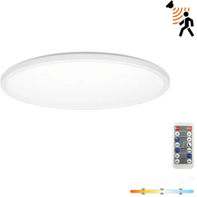 Kobi LED Plafondlamp NIVERA CIRCLE 12W Wit - IP54 - 3CCT 3000K/4000K/6000K - Bewegings- & Daglichtsensor - met Afstandsbediening | Geen fitting | Warm Wit-Koel Wit-Daglicht | 12 watt | 30.000 Branduren
