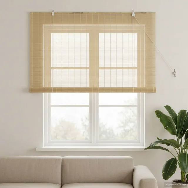 vidaXL Rolgordijn Naturel 160 x 160 cm Bamboe