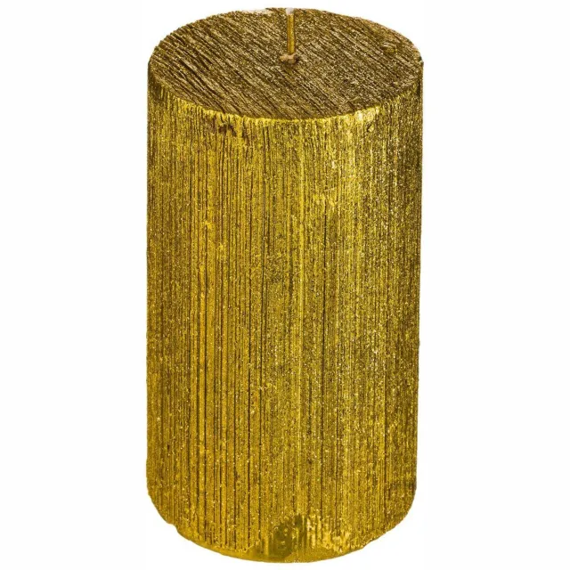 Feeric lights & Christmas Glittercilinderkaars 7 x 12 cm goud COLORAMA GOUD Doré