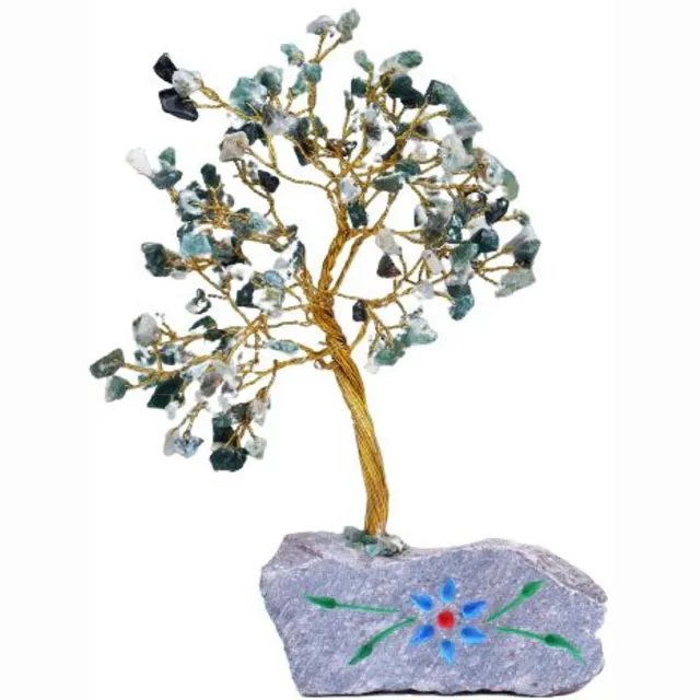 Ancient Wisdom Decoratief beeld - Boomagaat edelsteenboom met 160 stenen - kunstwerk - opbergdoos - handgemaakt - cadeau multicolor